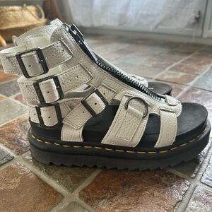 Dr. Martens Olson White Leather Sandals